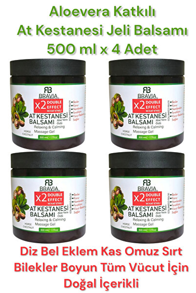 ULFİSU COSMETİCO بلسم كستناء الحصان برافيا 500 مل 4 قطع - مع إضافة الألوفيرا