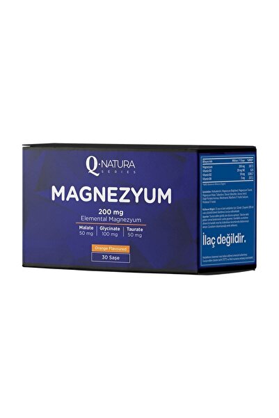 Q natura series Magnezyum (Malat, Glisinat, Taurat) Portakal Aromalı 30 Saşe