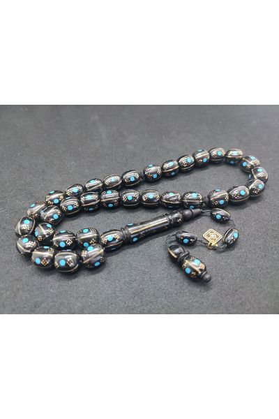 İskeçe Exclusive Hakan Kaya Master Artifact Mineli 4 bucăți argintiu cu despărțire și tăiere perla neagră certificată Kuka 8069