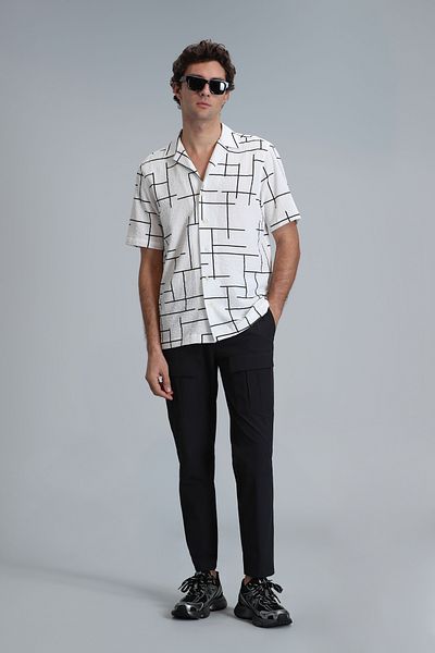 Lufian Cămașă Ecru Basic Fit pentru bărbați Taner