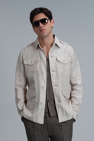 Lufian Beige Men's Coat - Mark