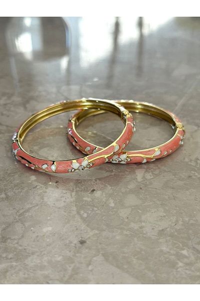 h&b design jewel Yavruağzı Enamel Handcuff Bracelet