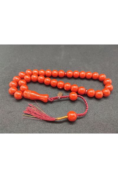 İskeçe Exclusive Osama Omari Master Artifact 50 Years Old Rooster Imam's Flared German Faturan Prayer Beads Certified 8010