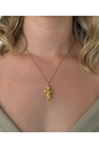 h&b design jewel Çelik 3 Boyutlu Melek Kolye