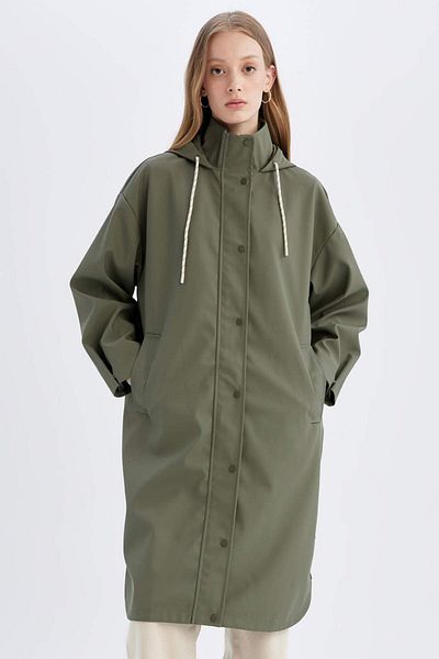 DeFacto Relax Fit Hooded Waterproof Raincoat