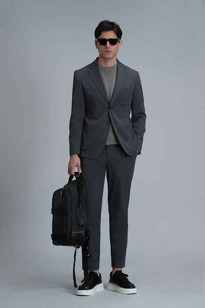 Lufian Pantaloni chino pentru bărbați Alex Smart, slim fit, verde