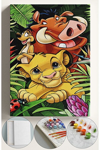 Corvo Çocuk Sayılarla Boyama Numaralı Tuval Seti Fırça Boya Dahil 40x50 Cm HA...