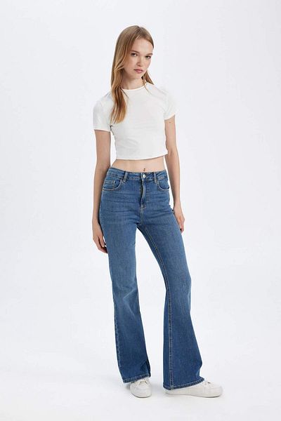 DeFacto Pantaloni lungi cu talie obișnuită Mia cu picior spaniol D1533AX24WN