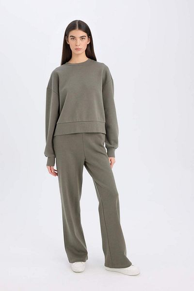 DeFacto Pantaloni de sport cu buzunar elastic cu talie înaltă - Straight Fit B8571ax24wn