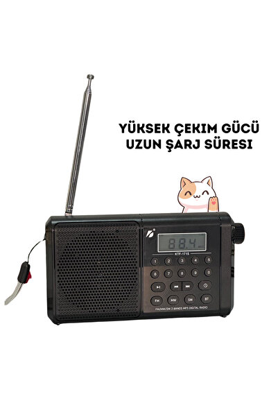 KTS Dx-22 Bluetoothlu Dijital Radyo - Nostaljik Radyo & Fm Radyo - Kablosuz Müzik Sistemi Hoparlör