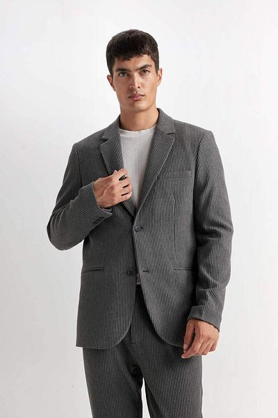 DeFacto Jachetă Blazer cu nasturi cu rever D6093AX24AU