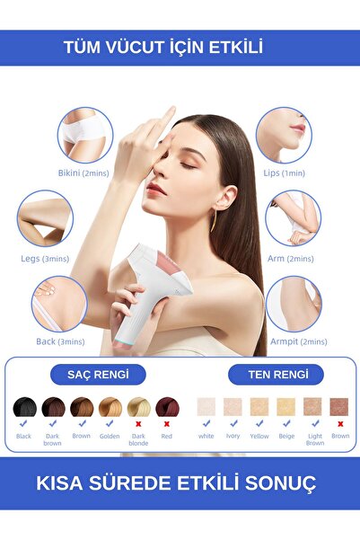 hoppo Xmia Ipl Lazer Epilasyon Cihazı 999.999 Atım 9 Kademe Ultra Güçlü