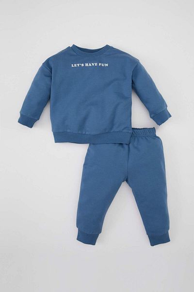 DeFacto Baby Mädchen 2 Stück Set Crew Neck gedruckt Sweatshirt Jogger Jogginghose D0814A524AU