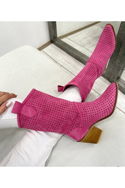 POTEEN Cizme de vară cu toc Western Cowboy de damă, tăiate cu laser, fusha