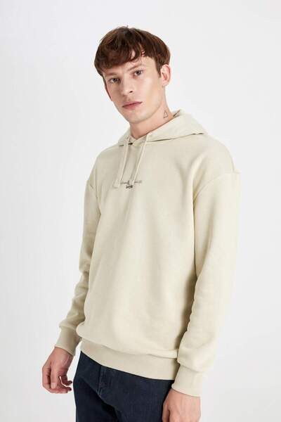 DeFacto Boxy Fit Kapüşonlu Sırt Baskılı Sweatshirt C6148AX24AU