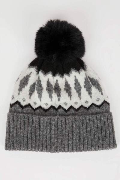 DeFacto Kadın Jakarlı Ponponlu Bere C6636AX24WN