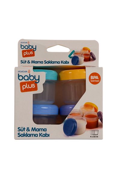 Baby Plus مجموعة حاويات تخزين الحليب والأغذية مكونة من 4 قطع