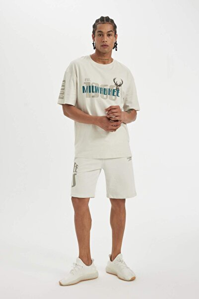 DeFacto DeFactoFit NBA Milwaukee Bucks Regular Fit Cepli Kısa Paça Şort Y3016AZ24SM
