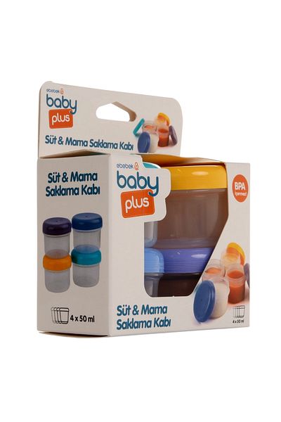 Baby Plus مجموعة حاويات تخزين الحليب والأغذية مكونة من 4 قطع