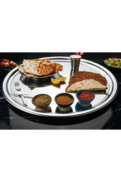 BAYDURSAN Paslanmaz Çelik Yer Sofrası, Tepsi (SİNİ) No: 6 (42 CM)