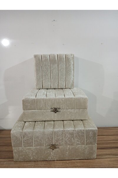 Hasret Çeyiz Sandık Gelin Damat Bavul Çanta Hurç Çeyiz Sandığı 3lü 0564