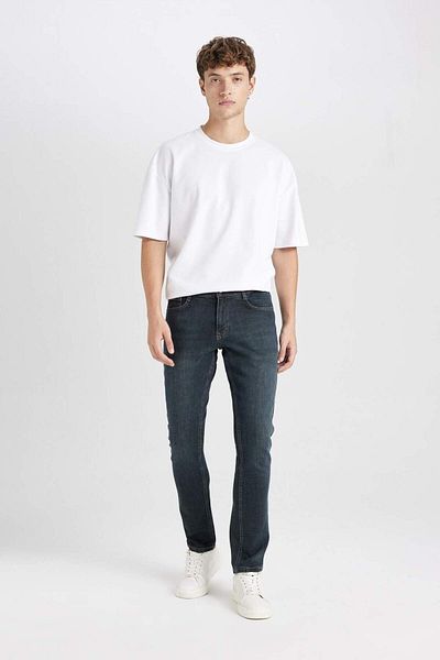 DeFacto Pedro Slim Fit, model îngust, talie normală, pantaloni de jeans cu picioare înguste E0164AX24AU