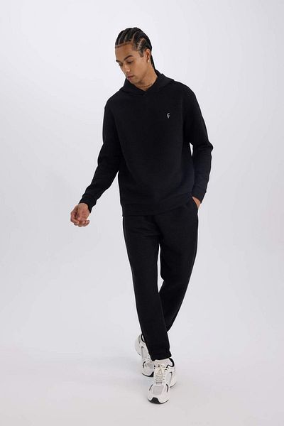 DeFacto Pantaloni de sport Jogger negri pentru bărbați - Standard Fit D0753ax24au