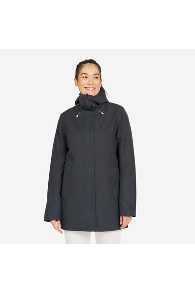 Decathlon Tribord Women's Wind-Resistant Sailing Raincoat - Dark Gray - Sailing 500