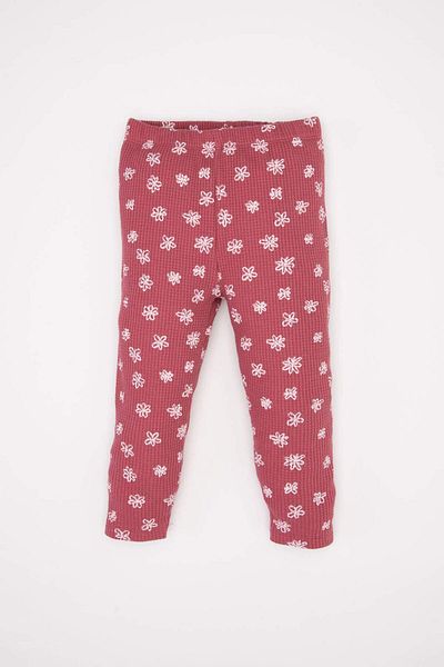 DeFacto Baby Girl 2-Piece Set Floral Long Sleeve T-Shirt Top with Elastic Waist Waffle Long Leggings D2861A524Au