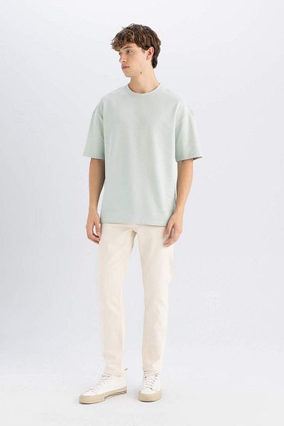 DeFacto Boxy Fit Crew Neck Cotton Short Sleeve Basic Plain T-Shirt 3193143