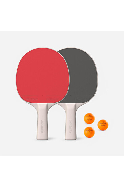 Decathlon مجموعة مضرب تنس الطاولة + كرة بونجوري - 2 مضرب/3 كرات - PPR 100