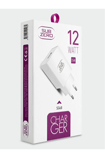 Subzero SG68 12 W 2.4 A USB Şarj Başlığı | Tak‑Çalıştır Ev Tipi Şarj Adaptörü