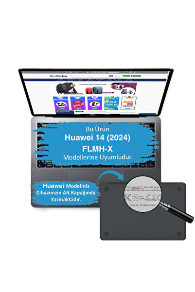 SyncCase Huawei Matebook 14 Kılıf (2024 Yılı) ile Uyumlu Kristal Parlak iz Yapmaz Koruyucu Kılıf