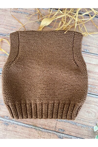 seraskids El Örgüsü Kahverengi Erkek Bebek Yelek