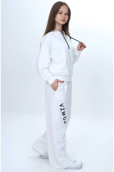 Jannock Girl's 100% Cotton Hooded Zippered 2 Thread Tracksuit Set-309