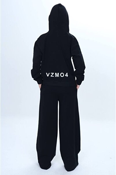 Jannock Kız Çocuk %100 Pamuk Kapüşonlu Fermuarlı 2 İplik Eşofman Takımı-309