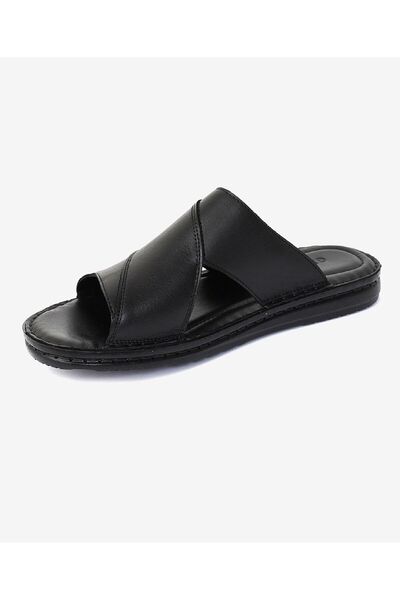 Greyder Erkek Siyah Hakiki Deri Terlik 3Y1FT67868