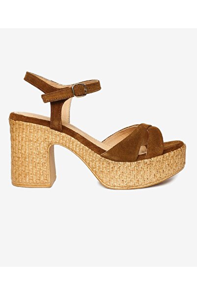 Greyder Kadın Sigaro Süet Hakiki Deri Topuklu Sandalet 4Y2WS59049