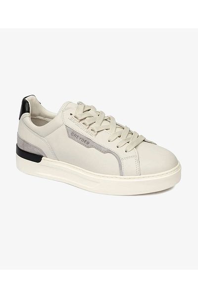 Greyder Men's Off-White Genuine Leather Sneaker Shoes 4Y1Sa17430
