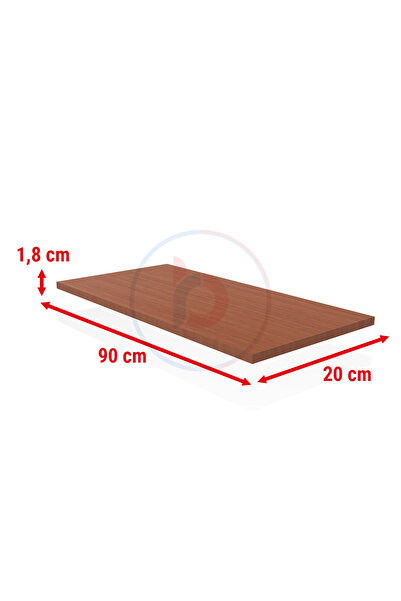 RafBurada 20x90 Cm Kızıl Ahşap Raf - Suntalam Tekli Raf