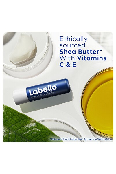 LABELLO Lip Balm for Men Active 4.8g – Moisturising Lip Care for Dry & Chapped Lips