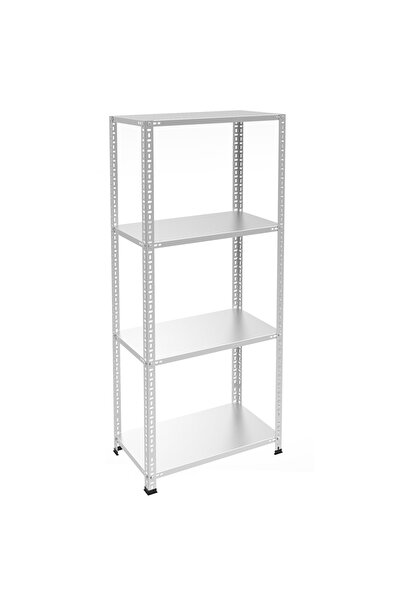 RafBurada 4 Katlı 31x75x200 Cm Galvaniz Çelik Raf - Depo, Arşiv, Kiler, Dosya...