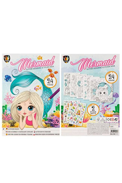 Moxy Carte de colorat cu abtibilduri cu splici, unicorn, A4, 24 pagini