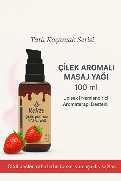 Rekze Tatlı Kaçamak: Unisex Ve Erotik Çilek Aromalı Masaj Yağı 100 ml