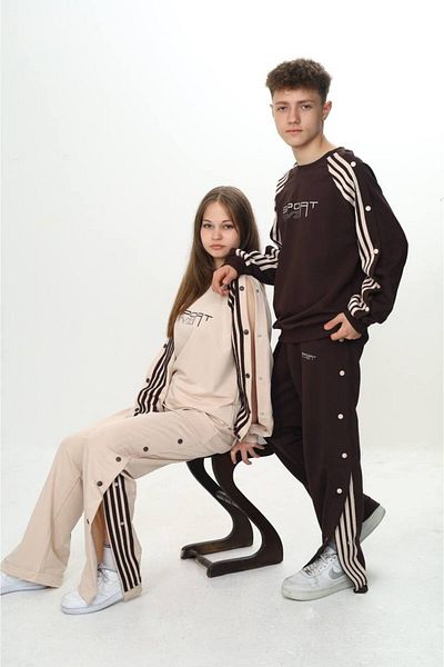 Jannock Set de trening dublu unisex pentru copii, 100% bumbac, cu 2 fire, model confortabil-299