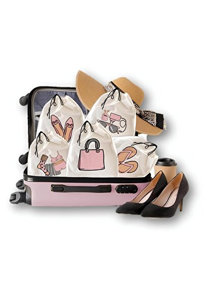 loca sweet home valiz içi baskılı ham bez organizer düzenleyici