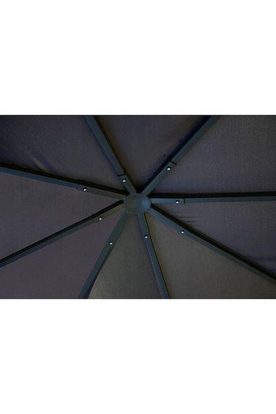 gardenline Garden/terrace pavilion, metal frame, gray, 3x3x2.55 m, Elena