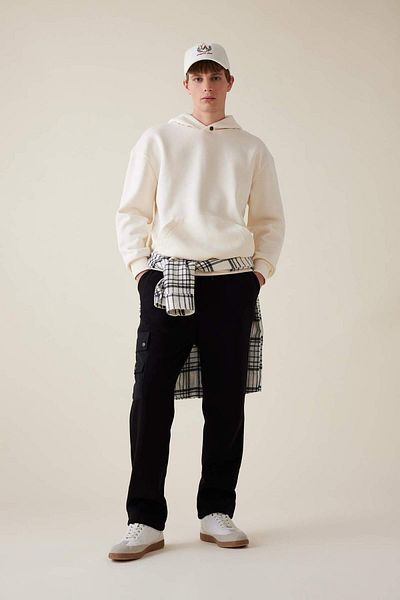 DeFacto Pantaloni de trening negri Relax Fit cu buzunare cargo picior drept 25k 801004863