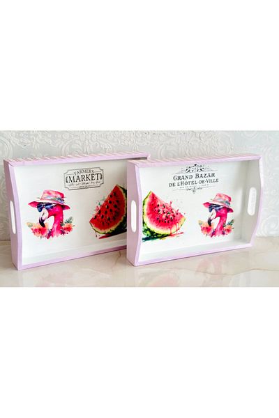 Kumsal Hobi Sanat Watermelon Themed Design Double Tray
