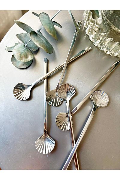 Dame Marie Patterned 6-Piece Silver Presentation Tea Spoon